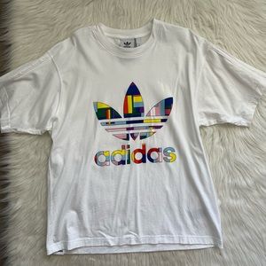 Adidas originals pride rainbow logo unisex t shirt small